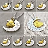 I Love You To The Moon And Back Family Pendant Necklace Choker Chain
