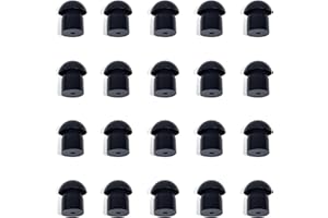 HYSHIKRA Auricolari di ricambio in gomma morbida a fungo auricolari compatibili per Motorola Baofeng Kenwood Yaesu Walkie Talkie Covert Acoustic Air Tube Auricolare (20 pezzi, Black)