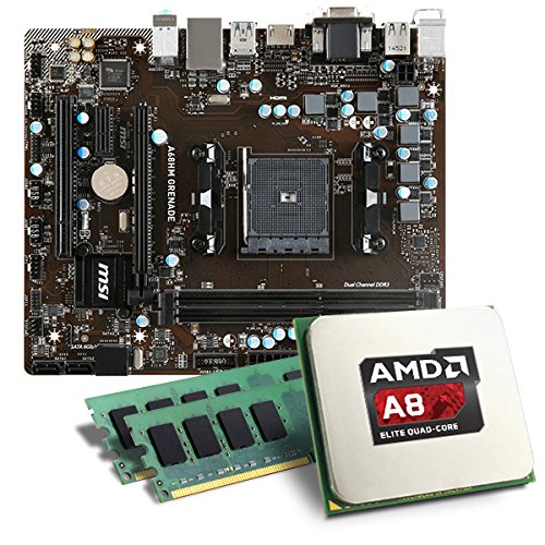 AMD A8-7600 / MSI A68HM-GRENADE Mainboard Bundle / 16384 MB | CSL PC Aufrüstkit | AMD A8-7600 APU 4x 3100 MHz, 16 GB, Radeon R7, GigLAN, 7.1 Sound, USB 3.1 | Aufrüstset | PC Tuning Kit
