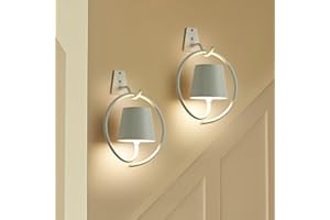 FAITHORSE Battery Operated Wall Lights, 2 Pack Rechargeable Wall Light Indoor with 3 Color Temperatures, Dimmable Wireless LED Wall Lamps IP54 Waterproof Wall Sconce Lights for Bedroom, Living Room(Grey)