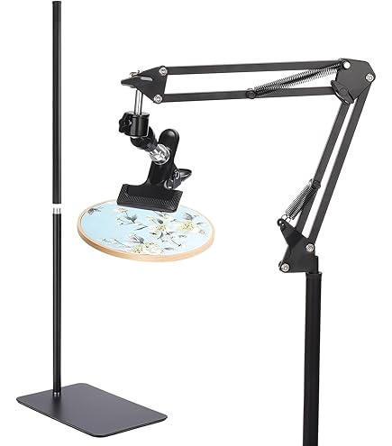 Black Adjustable Embroidery Hoops Stand For Hand Work,3-in-1 Hoop