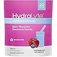 Hydralyte Effervescent Electrolytes Powder Sachets - 20 Flavoured Sticks - Rapid Rehydration - Prevent Dehydration - Achieve Optimal Hydration (20 Sachets, Berry)