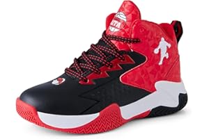 Uhclrr Zapatos De Baloncesto para Niños Zapatos Deportivos para Niños Zapatos De Entrenamiento Antideslizantes para Interiores Y Exteriores para Niños(31 EU, Black)
