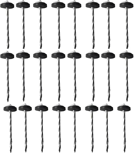 50 Picchetti In Plastica Per Telo Da Terra - Testa A Fungo, 8,5 Cm - Per Campeggio, Tenda Da Sole, Giardino - 2