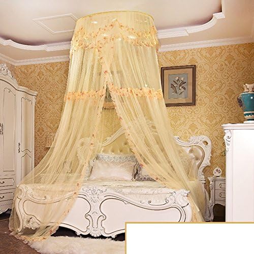 Extra large size round hoop bed canopy netting mosquito net fit crib,Twin,Full,Queen,King-beige 100x200cm(39x79inch)