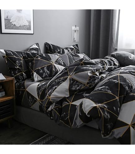Boho-Bettwäsche-Set Queen In Lila – Leichte Mikrofaser-Decke Mit 2 Kissenbezügen, Blumen & Streifen