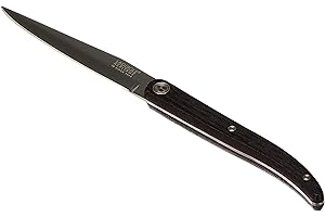 Laguiole Evolution® Sens - Couteau à Steak en Acier Inoxydable - Couteau de Table et Cuisine Design - Entretien Lave-Vaisselle - Manche Bois - Coloris Assorti