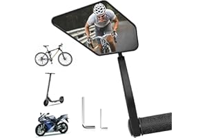 TAIKOUL Specchietto retrovisore per bicicletta extra grande, in vero vetro resistente agli urti, per manubrio ebike, specchietto retrovisore per bicicletta elettrica (estremità sinistra del manubrio)
