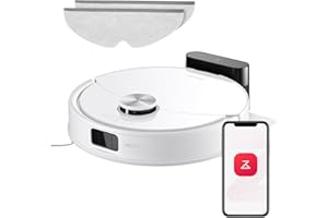 roborock Q10 S5 Set Robot Aspirapolvere, 10.000Pa, Panno Sollevabile, Pulizia VibraRise 2.0(3000 volte/min), Anti-groviglio, Evitamento degli Ostacoli, Strategie Tappeti, Controllo APP, Bianco