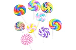 ultnice 36pcs piruleta Polymer Clay adornos DIY arco iris Lollipop Ornament (azar color)