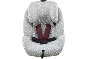 JYOKO Kids Funda de algodón para Silla de Coche Compatible con Joie Every Stages (White Star)