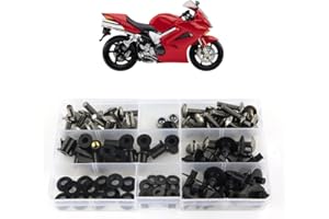 Xitomer Motorbike Full Sets Fairing Bolts Kits Fit for VFR800 2002-2013,Mounting Kits Washers/Nuts/Fastenings/Clips/Grommets (Titanium)
