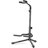 CAHAYA Support Guitare au Sol Réglable Pliable avec Trépied Stable | Mousse de protection, sangle de sécurité, compact, pour 