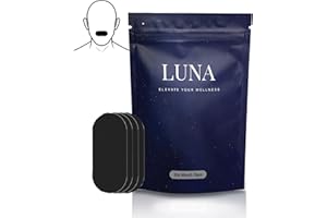 LUNAWHITE Luna Sleep Tape - Dermatologically Tested - 30 Strips (Black) - Mouth Tape for Sleeping, Women and Men - Supports Nasal Breathing and Reduces Snoring. Gentle But Strong Adhesion