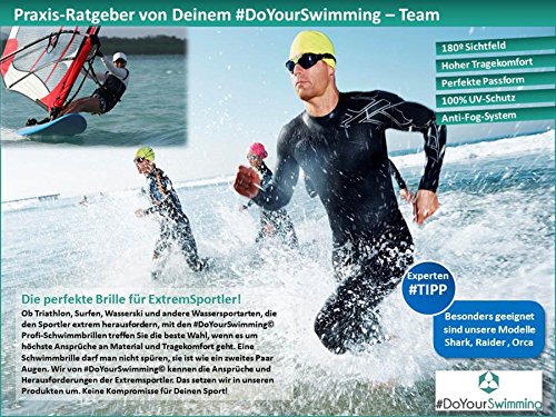 #DoYourSwimming »Orca« Schwimmbrille, 100% UV-Schutz + Antibeschlag. Starkes Silikonband mit Schnellverschluss + stabile Box. TOP-MARKEN-QUALITÄT! AF-1600m - 3