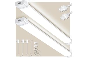 Bellanny 90CM Pantalla LED Lineal Tubos integrado 30W 3000LM Conectables Fluorescente Luminaria Led, 4500K Blanco neutro IP65 Lámparas Batten Light para Oficina Garaje Taller Sotano Baño Cocina, 2Pcs