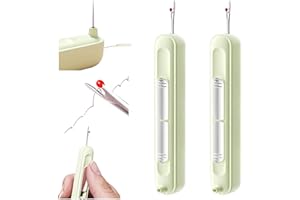 TAITUS Infila ago e scucitore 2 in 1, Kit per Cucire per Forniture per Quilting, infila ago Plug-in di aggiornamento, Strumento di rimozione Estensibile per infilare l'ago per Cucire (Green,2PC)