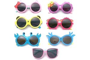 Osuter Occhiale da Sole Bambini 4PCS Occhiali da Festa Bambini Forma Rotonda e Cuore Occhiali da Sole Occhiali da Festa per Ragazzi Ragazze