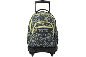 TOTTO - Mochilas Escolares con Ruedas, Capacidad 26 L, Diferentes Modelos, con Bolsillo para PC, Manija Telescópica, Bolsillos Laterales Botella, Correas Ergonómicas, Estampados Únicos