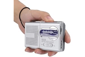 BEWINNER M/FM Multifunction Pocket Radio with Retractable Antenna, HD Sound Dual Band Small Portable Radio with Telescopic Antenna, Best Gift, 9 * 5.7 * 2.2cm,White