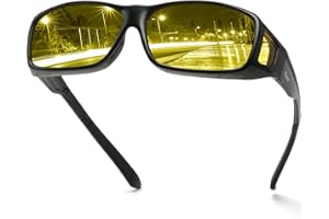 DUCO Night Vision Glasses for Driving at Dusk Rainy Day Anti Glare Fit Over Wrap Around Eyewear Glasses UV400 Polarized 8953Y