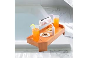 ECOPOOLTECH ECO POOLTECH Plateau en Bambou pour Spa, Table d'appoint antidérapante pour Boissons avec Porte-gobelet et Support de téléphone, Plateau pour Spa, Baignoire, Accessoire pour Spa