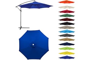 HonunGron Auvent De Remplacement pour Parasol 2,0/2,3/2,5/2,7m/3,0m, 6 Baleines/8 Baleines Toile De Parasol Déporté Remplacement Pour Cour,Jardin,Plage, Protection UV 50+ (3.0m-8 ribs,Bleu Royal)