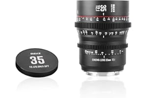 MEKE Objectif de cinéma 35mm T2.1 Super 35 Prime Mise au Point Manuelle pour Appareil Photo Cine EF-Mount Compatible avec C200 C300 II, Red Komodo, BMPCC 6K, Z CAM E2-S6 BMPCC6K Pro