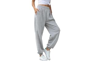 Tuopuda Pantalones de Deporte Mujer con Bolsillos Pantalones Chándal Mujer de Algodón Largos Jogging Pantalóns Elastica Cintura Alta Deportivos para Yoga Fitness Jogger Correr Casual