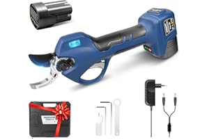 SWANSOFT Sekatory Elektryczne 28mm z Systemem Zapobiegającym Przecięciom, Nożyce do Sekatorów Bezprzewodowych z Ekranem LED, Nożyce do Sekatorów Bezprzewodowych do Sadu Ogrodowego