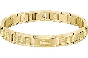 Lacoste Brazalete de eslabón para Hombre Colección STENCIL de Acero inoxidable