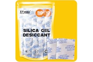 TPMAX 50 Packets 10 Gram Silica Gel Desiccant Absorber Dehumidifiers