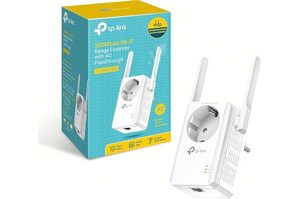 TP-Link Répéteur 300 Mbps Wi-Fi N, 1 Port Ethernet, Prise Intégrée, Compatibilité Universelle, Installation Facile (TL-WA860RE)