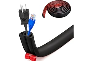 BUERPINKING Ponte per cavi, fondo flessibile, piccolo canalina per cavi, autoadesivo, 3,0 m x 2 cm di larghezza, per tutti i cavi di alimentazione di magazzino, casa, ufficio, nero