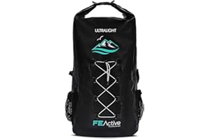 FE Active Sac à Dos Ecolo Dry Bag - 30L Imperméable pour Hommes et Femmes pour la Plage, Voyager, Kit de Survie. Poche pour Appareil Photo, Accessoires de Pêche I Conçu en Californie