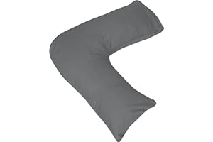 AmigoZone Orthopaedic-Luxury V Shaped Pillow Nursing, Pregnency, Back Support With Free Pillow Case (Grey)