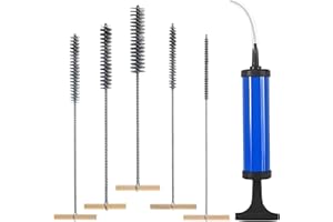 NLONLL 5 Pièces Brosse à Trous en Acier Inoxydable 8 mm/12 mm/16 mm/20 mm/25 mm Petit Goupillon Metallique Brosse de Nettoyage avec Gonfleur Brosse Cylindrique Nettoyage Goupillon Nettoyage