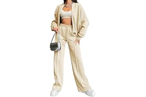 amropi Chándal de Mujer Chaqueta Sudadera con Cremallera y Pantalón Deporte Conjunto