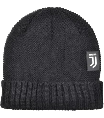 Cappello Ufficiale Juventus Junior Con Interno In Pile E Logo In Gomma – Ricamato E Caldo, Taglia Junior, Prodotto Ufficiale 131405