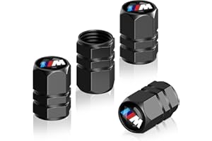4 Pcs Valve Pneu Voiture pour BMW M M2 M4 M5 M6 M8 X1 X2 X3 X5 X6 M135i M240i Z4 328i X7, Résistant à la Corrosion Bouchon de Valve Voiture Accessoires, Noir