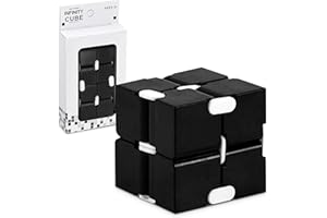 Lillyvale Infinity Cube Cube Toy Reduction Educational Upgraded Pressure Toys for Killing Time Fidget Toys Infinite Cube New Fidget Finger Toy for Develop The Brain For ADD ADHD (Black)