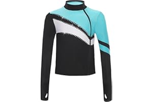 Oyolan Enfant Fille Sweat Veste Patinage Artistique Strass Haut Danse Gymnastique Tenue Entraînement