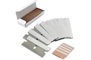 NORTHERNSCAPE 100 Pack Double-Edged Scraper Replacement– Stainless Steel for Removing Stickers, Decals, Glue, Paint & Adhesive from Glass, Windows, Tiles, Car