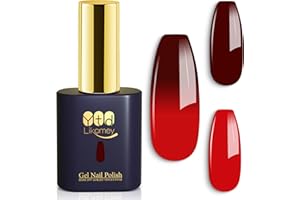 YTD Likomey Smalto Semipermanente per Unghie in gel,15ml UV LED che Cambia Colore con la Temperatura Smalti Semipermanenti per Unghie Camaleonte Manicure Nail Polish-Rosso Borgogna