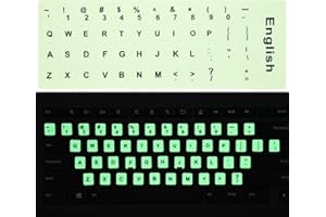 CASEBUY 2 x universelle englische Tastatur-Aufkleber, leuchtet im Dunkeln, Tastatur-Buchstaben-Aufkleber für Computer, Laptop, Notebook, Desktop (englisch-leuchtend)