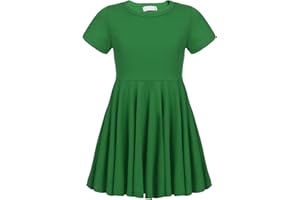 trudge Sukienka dziewczęca z długim rękawem, bawełna, sukienka z długim rękawem, dziecięca, na jesień, do jazdy w czasie wolnym, sukienka dla małych dzieci, jednokolorowa, wzór podstawowy, okrągły dekolt, odzież rekreacyjna z torbą rozm. 92-158