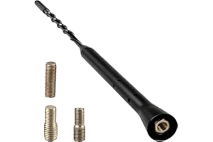 MDLSDE 1 Pcs Universal 9 inch Car Antenna Replacement, 23cm AM FM DAB Roof Car Radio Aerial Mast Comes With Screws M4 M5 M6 Radio Signal Booster Rod Antenna for Vehicles Including Trucks Hatchbacks Long