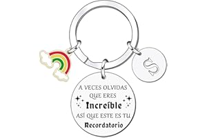 LUODAN Regalo Llavero inspirador, Llavero colgante de plata A-Z 26 letras iniciales A Veces Olvidas Que Eres Increíble, así Que Este Es Tu Recordatorio Para Hija Hijo Hermana Amigos Madre