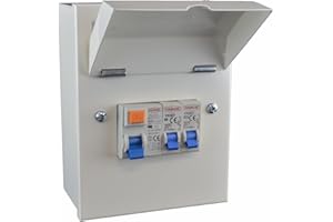 Harok by UEP VUEP902 Metal Garage Consumer Unit Fitted with 63a RCD and 2 MCBs (6a+32a)