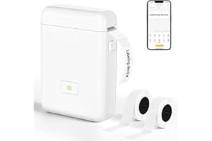 GuKKK Mini Drukarka Etykiet Bluetooth HP2 - Samoprzylepna, Przenośna